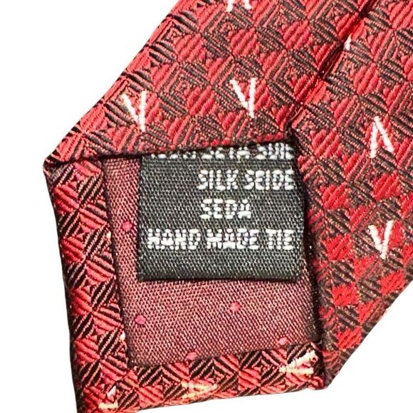 Verri (Italy) Silk Tie. Red. - Picture 6 of 7